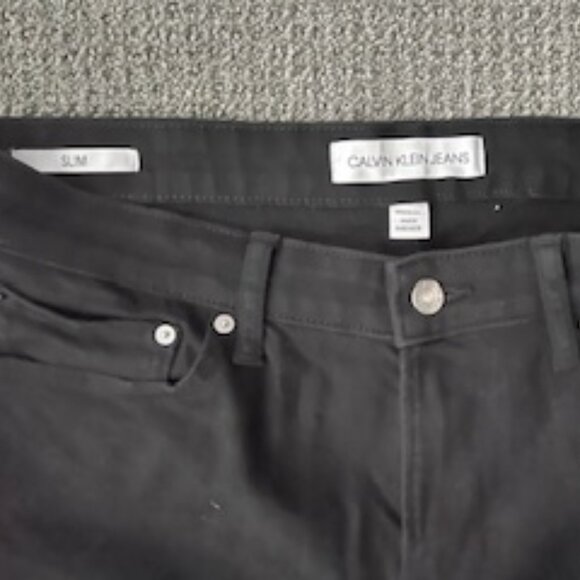 Mens Calvin Klein Slim Black Jeans 32 x 32-Pair 2 - Picture 9 of 11